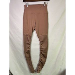 Alo Women’s Peach Pink Ribbed Ruched Legging Size M